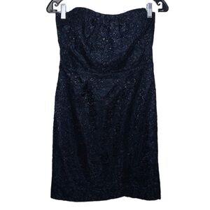 NWT J . Crew Metallic Lace Strapless Dress
